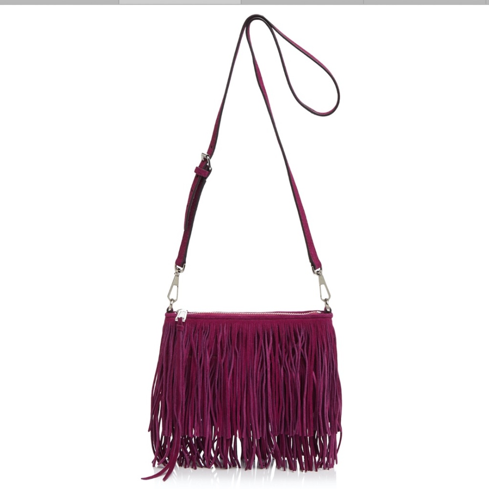 Rebecca Minkoff Finn Suede Fringe Convertible NEW